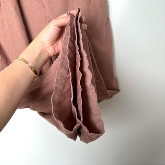 We Wore What Paper Bag Waist Stretchy Wide Leg Corduroy High Rise Coulette Pants - Picture 9 of 10